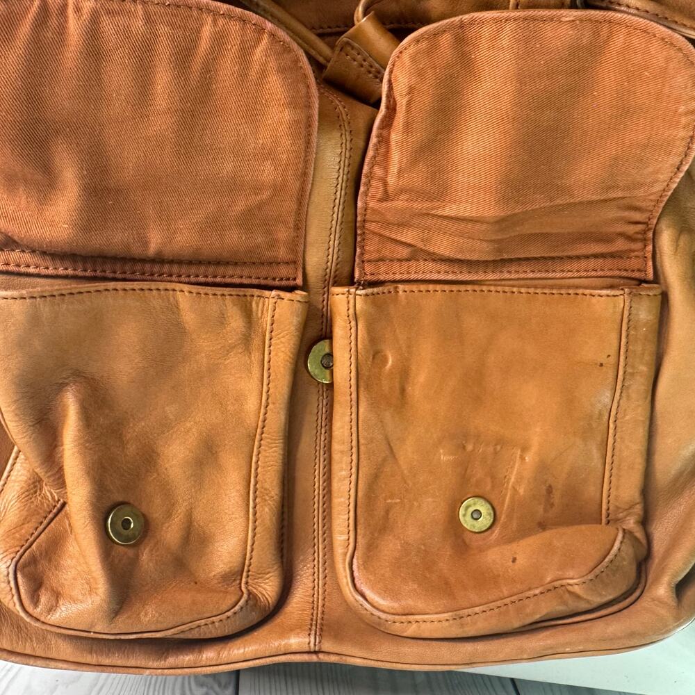 Boulder Ridge Full Grain Leather Backpack Brown Hiking Travel Bag 12x12 - Picture 11 of 11